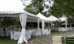 Outdoor banquet area