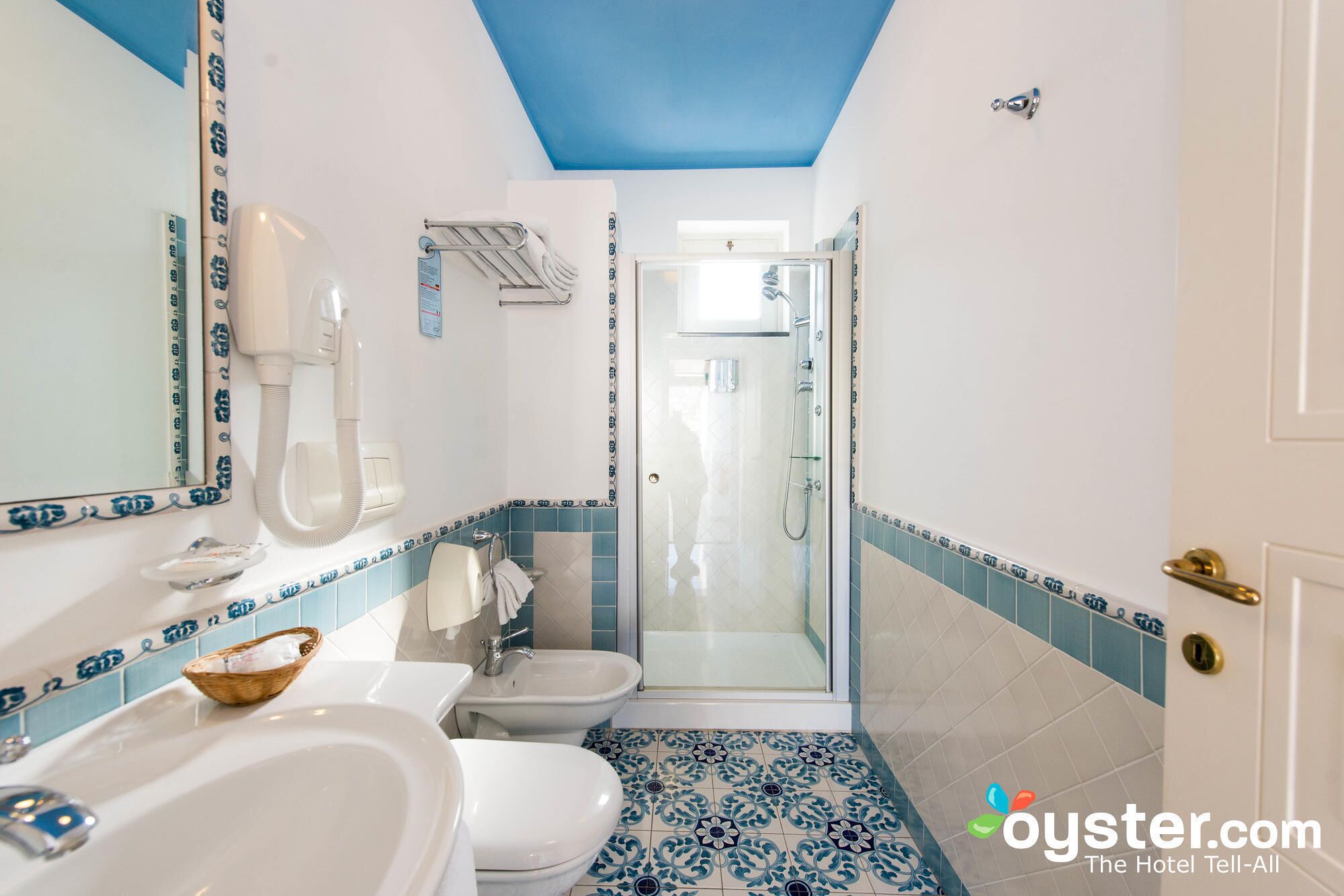 free toiletries, hair dryer, bidet, towels