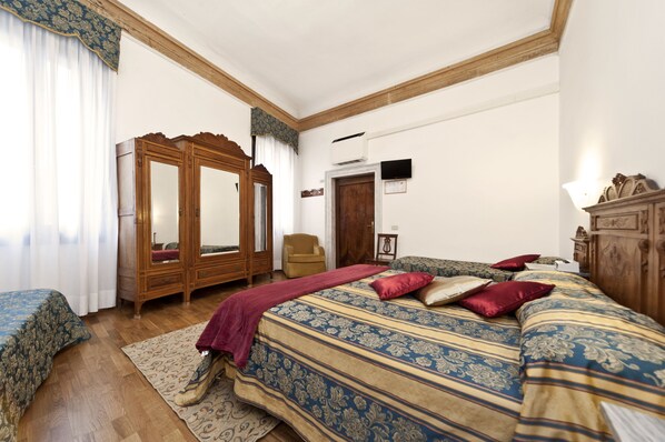 Desk, free WiFi, bed sheets