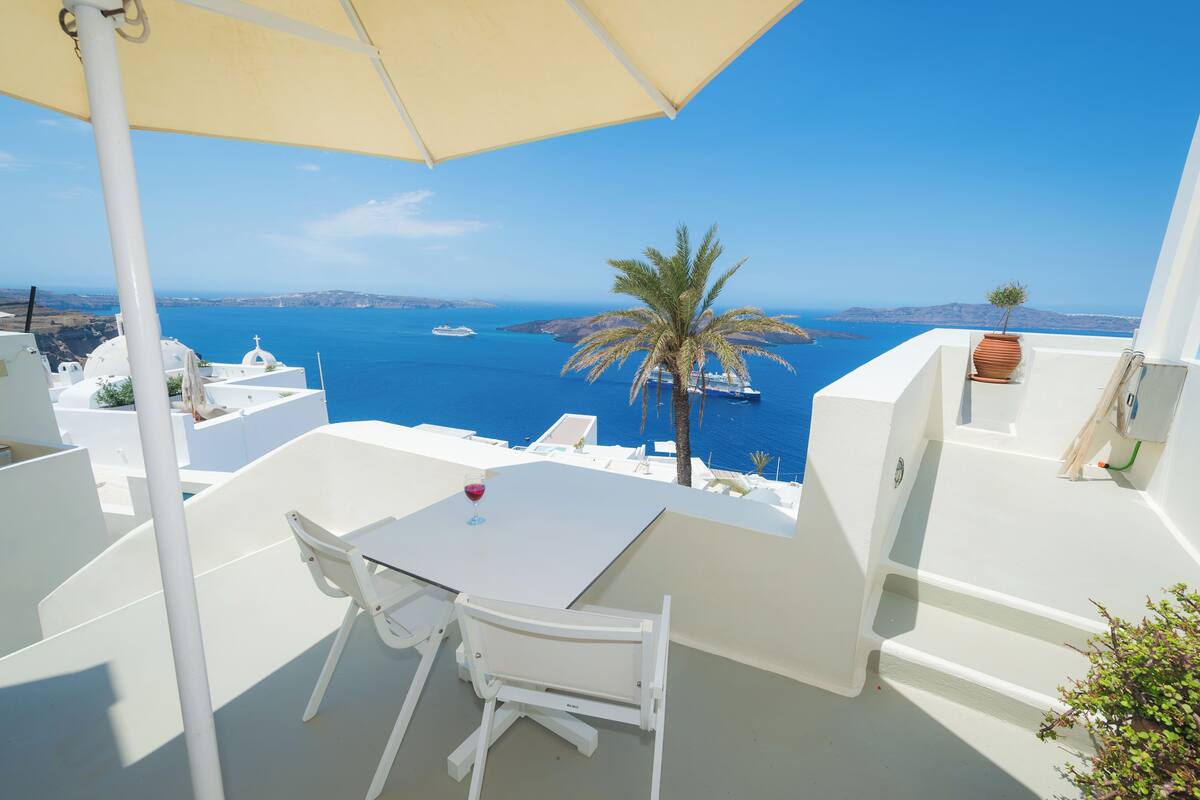Habitación doble superior (Caldera View) | Terraza o patio