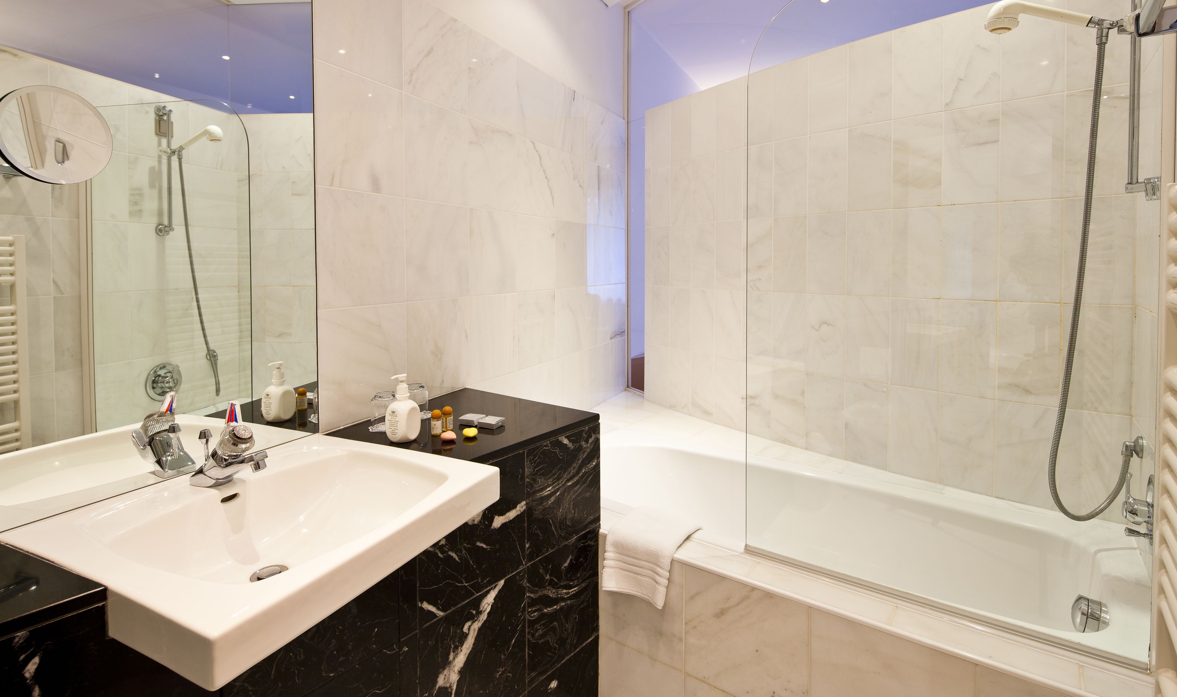 free toiletries, hair dryer, bathrobes, slippers