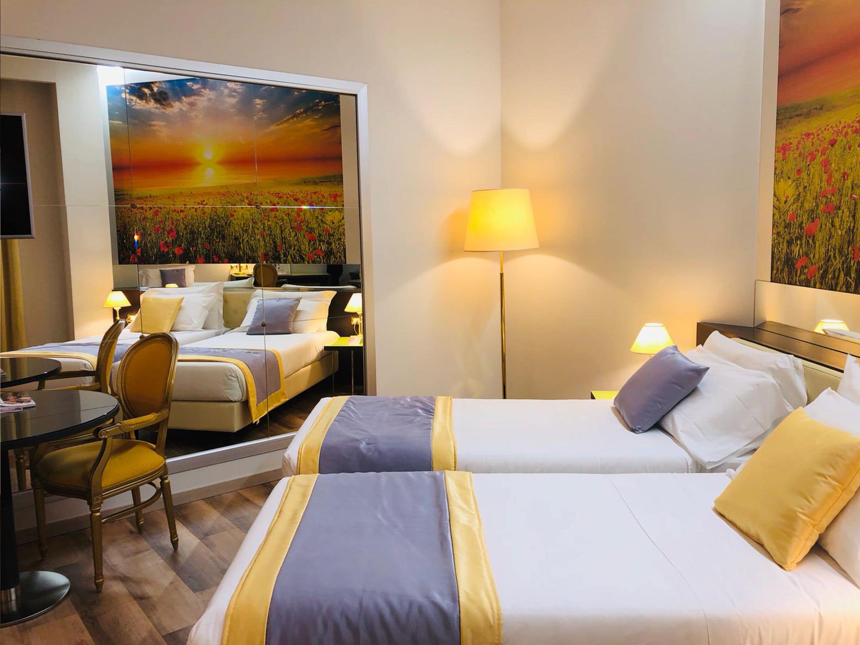 standard twin room | down duvets, minibar, in-room safe, desk