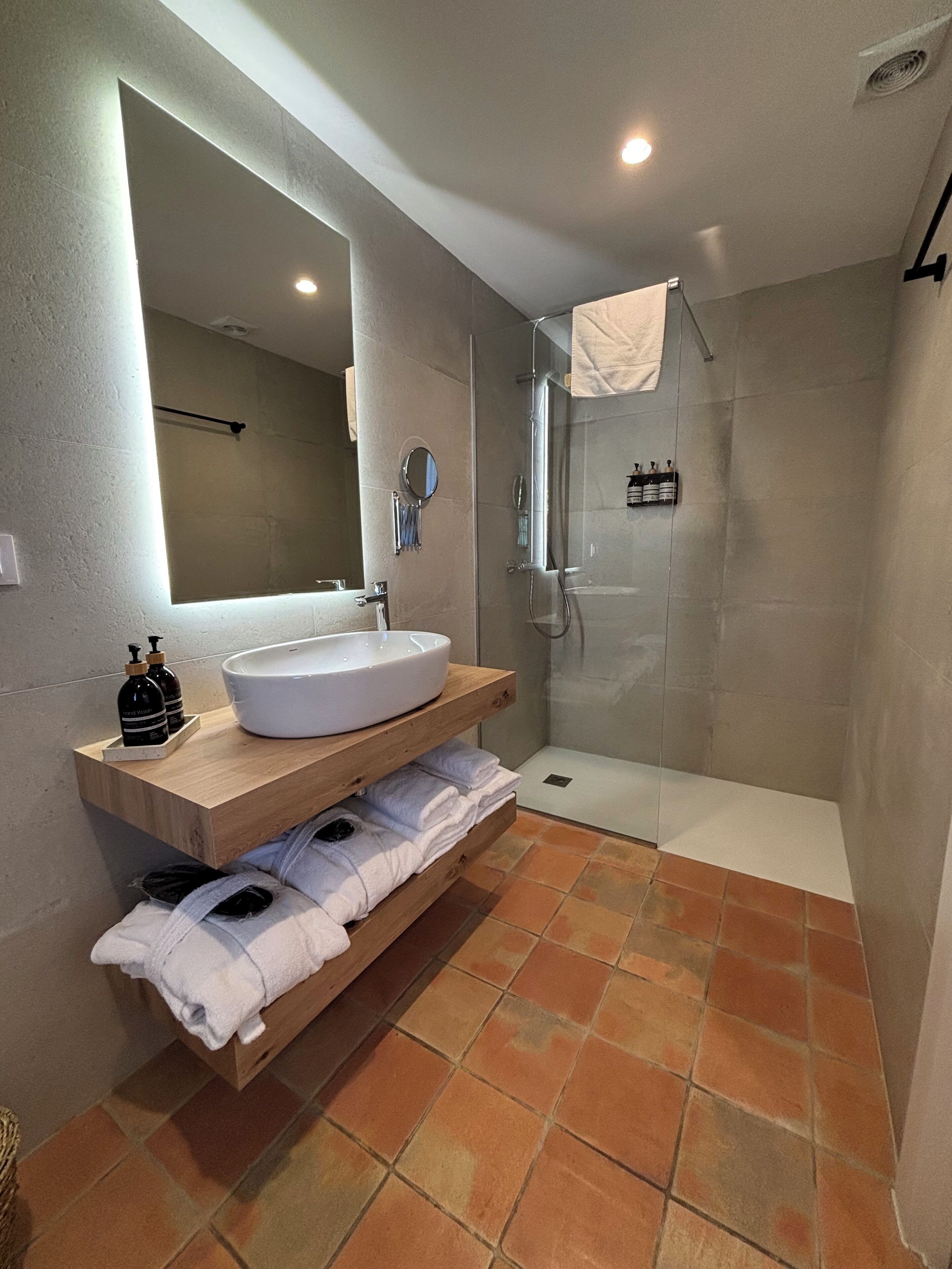 habitación deluxe superior con terraza | bathroom | free toiletries, hair dryer, towels, soap