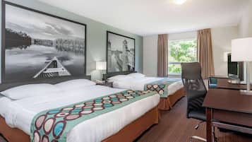 Quarto standard (2 King Beds) | Roupas de cama antialérgicas, escrivaninha, cortinas blackout