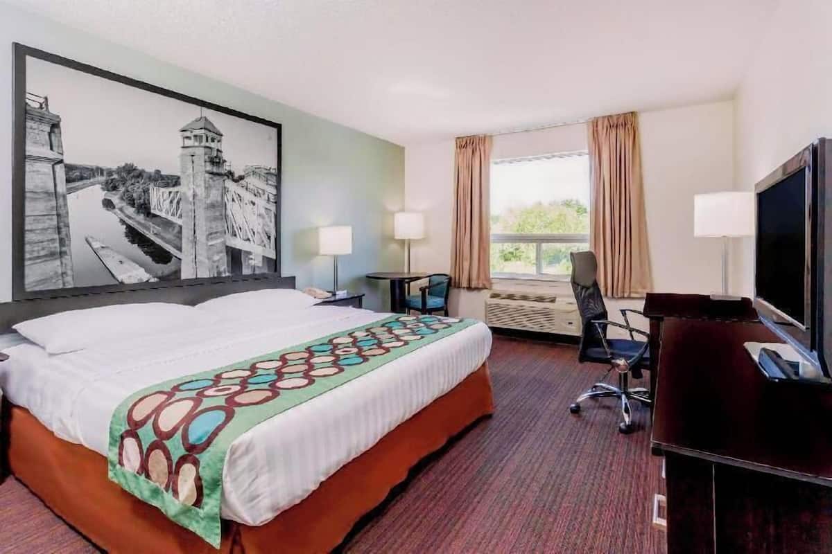 Hypo-allergenic bedding, desk, blackout curtains, iron/ironing board