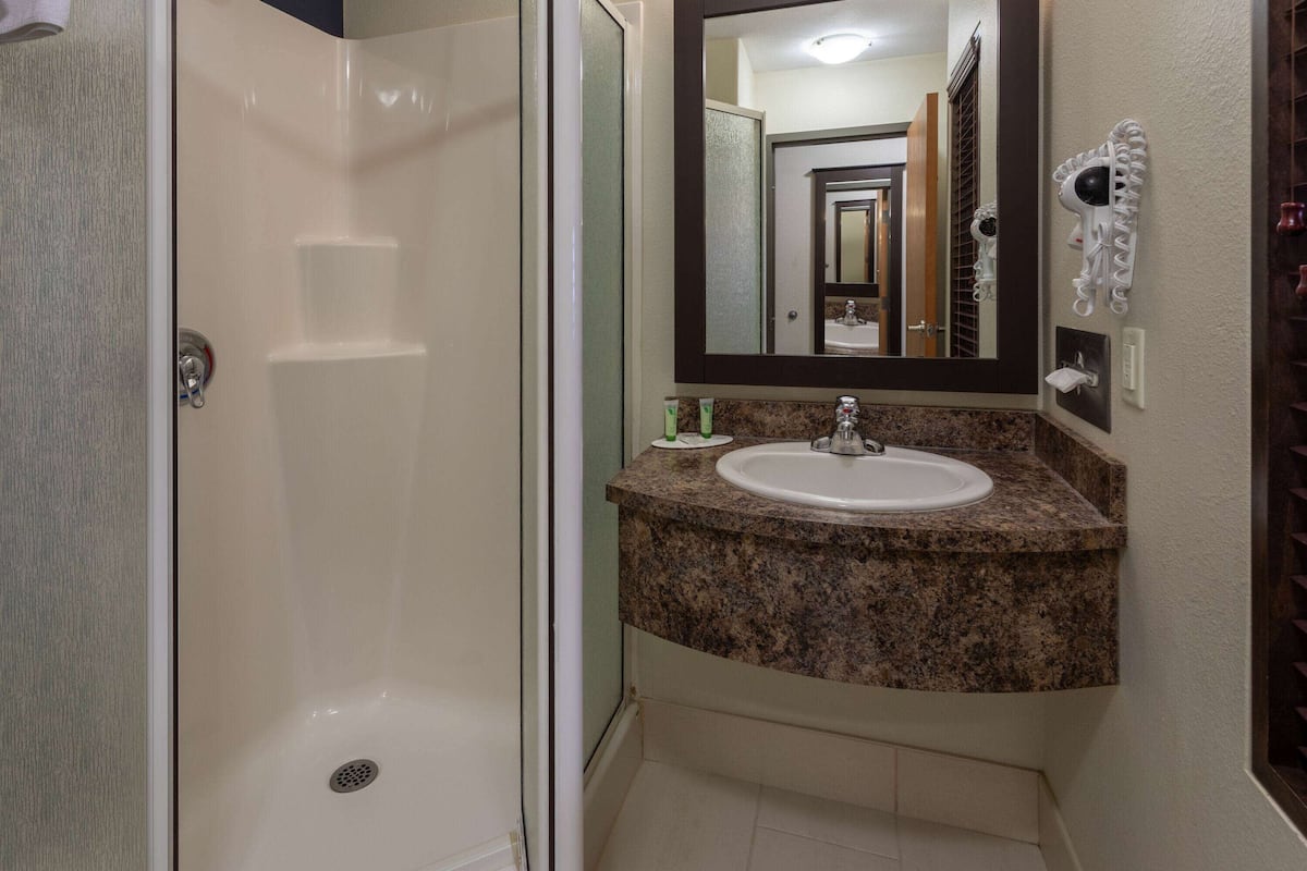 Upgraded, Standard Room, 1 King Bed | Bathroom | Combined shower/tub, designer toiletries, hair dryer, towels