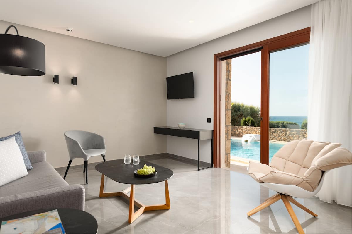 Suite, Private Pool, Sea View | 1 bedroom, in-room safe, desk, soundproofing