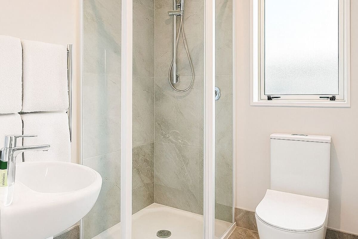 free toiletries, hair dryer, towels