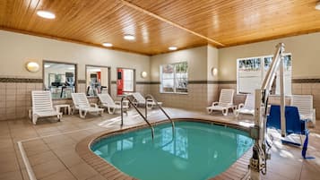 Indoor pool, open 6:00 AM to midnight, sun loungers