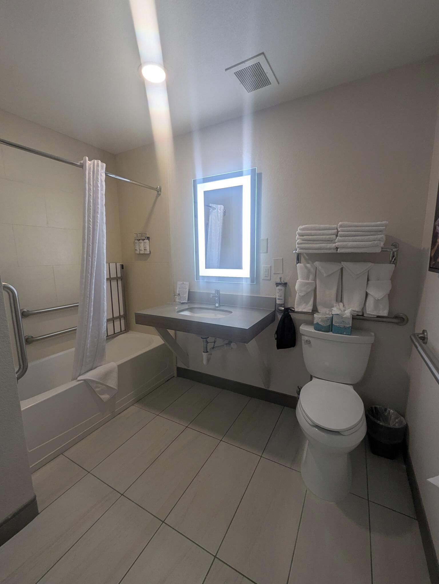 suite, 1 bedroom | bathroom | combined shower/bathtub, hair dryer, towels