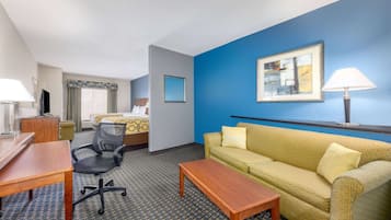 Pillow-top beds, desk, laptop workspace, blackout curtains