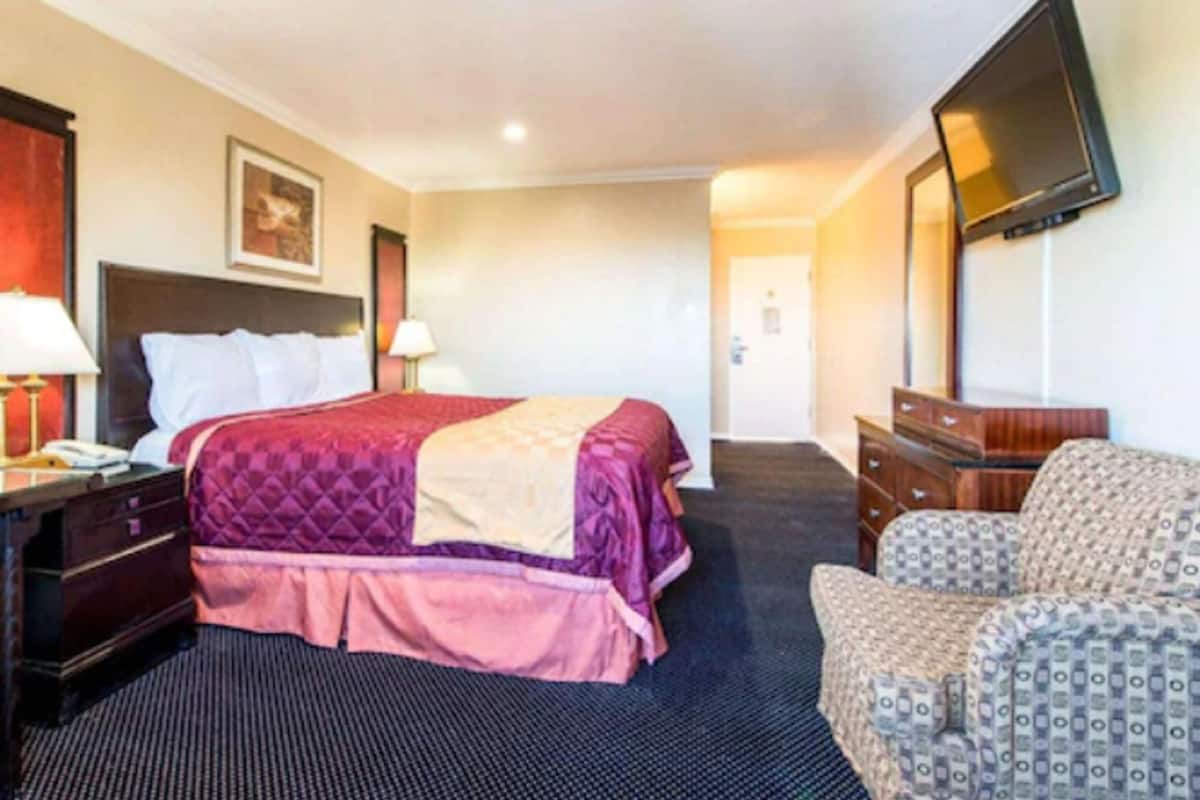 economy room, 1 king bed, refrigerator & microwave, city view | desk, rollaway beds, free wifi