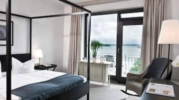 Standard Double Room - Lake View Balcony | In-room safe, desk, blackout drapes, iron/ironing board