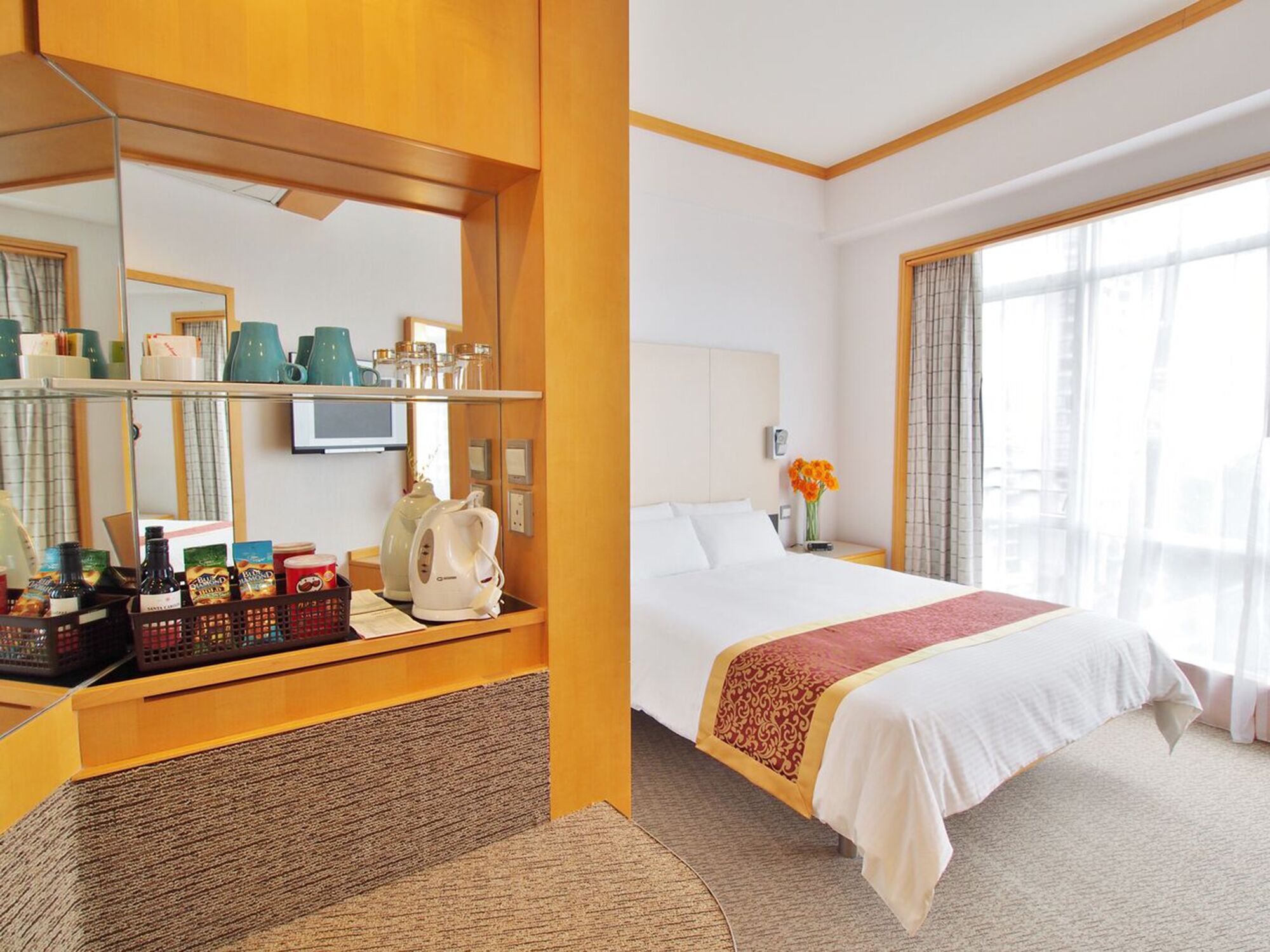 In-room safe, desk, blackout curtains, iron/ironing board (on request)