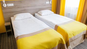 Desk, free WiFi, bed sheets