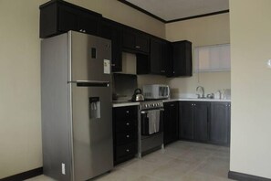 City Apartment, 2 Bedrooms, Refrigerator & Microwave, City View | Private kitchen - Kingston Apartment at Tres Vista (Kingston)