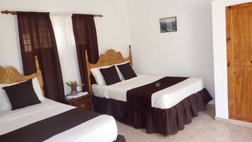 Room with 2 Double Beds | 1 bedroom, in-room safe, desk, iron/ironing board