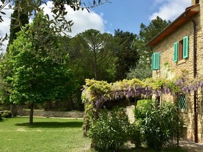 Property grounds - Charming farmhouse  with stunning views and pool between  Florence and Arezzo. (Loro Ciuffenna (Province of Arezzo))