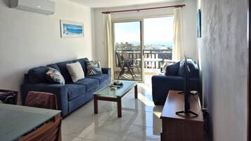 Flachbildfernseher, DVD-Player, Bücher