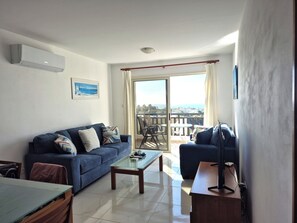 Flachbildfernseher, DVD-Player, Bücher