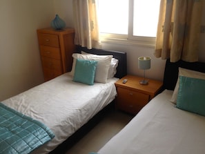 2 bedrooms, in-room safe, iron/ironing board, WiFi