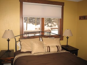 1 bedroom, memory-foam beds, desk, iron/ironing board