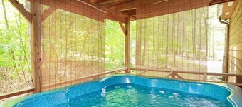 STREAM OF DREAMS! Privacy, Mountain Stream, Firepit, Real Fireplace, Hot Tub