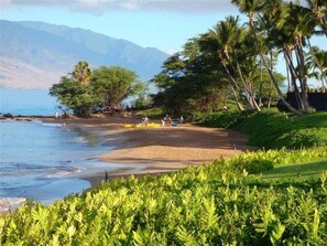 Playa en los alrededores, camastros y toallas de playa 