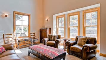 Télévision, cheminée, table de tennis de table, chaßne hi-fi