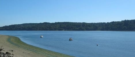 On the beach, beach towels