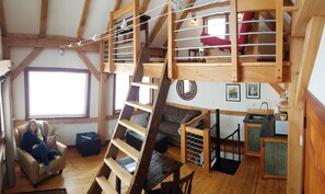 Flachbildfernseher, Kamin, DVD-Player, Bücher