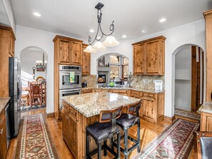Fridge, microwave, oven, stovetop - Alpine Drive Chalet | 4BR West Vail Home | Hot Tub and Partial Summer AC (Vail)