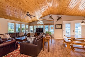 TV, DVD player, stereo