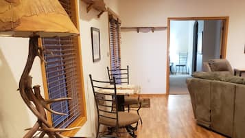 TV connectée, cheminée, lecteur de DVD, livres