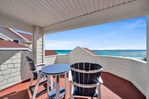Terrace/patio - Surfin' Sea | 1 PM Check In! | Modern Updated Gulf-Front Home | Private Pool | FREE Beach Chairs Within Steps | 6-Seat Golf Cart in Garage! | Stunning Views! (Miramar Beach)