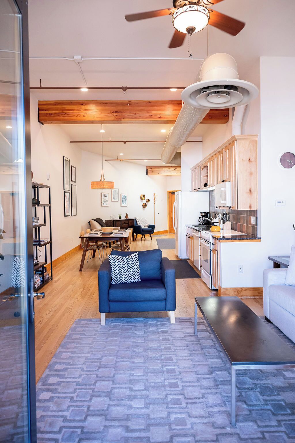 Smart TV, fireplace, DVD player, books