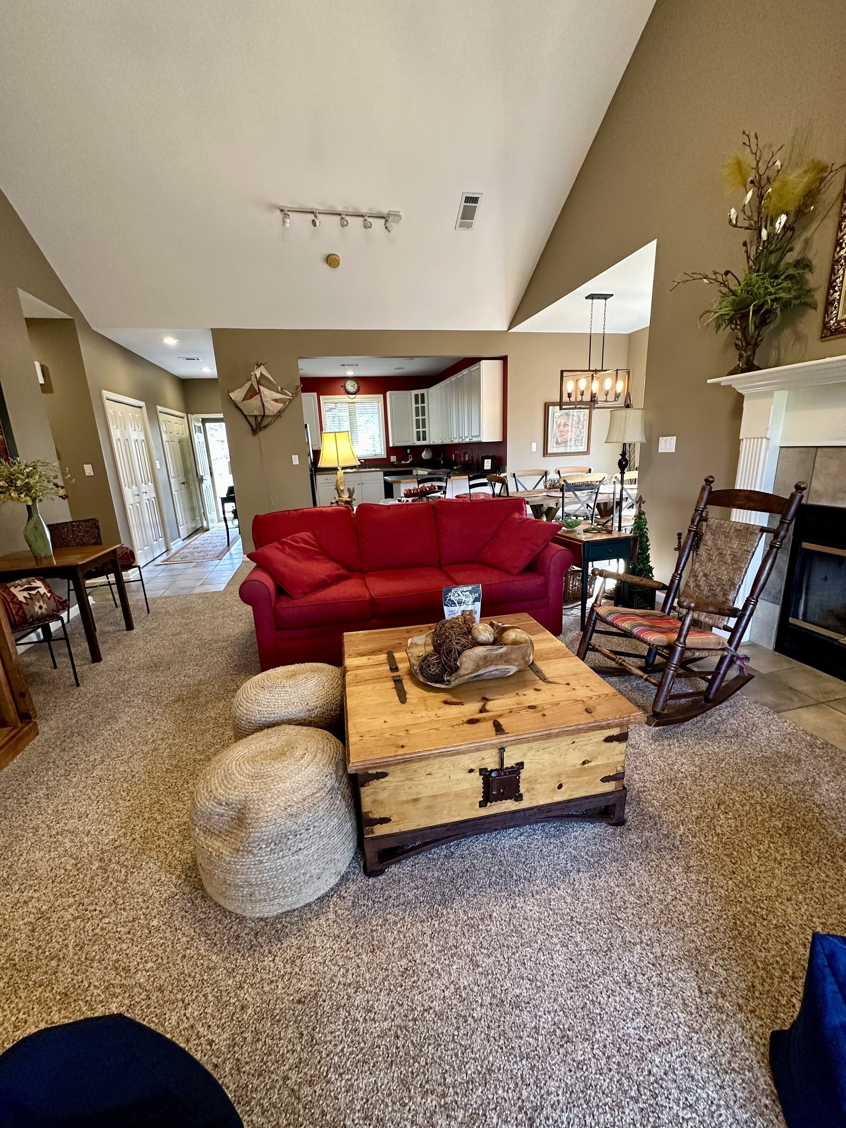 Smart TV, fireplace, DVD player, video library