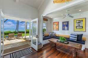 Smart TV, DVD player, books, music library - Large Gated Oceanfront Estate ~ Secluded on a beach, safe all year TVNC-4185     (Anahola)
