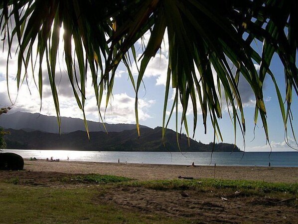 Beach nearby, sun-loungers, beach towels