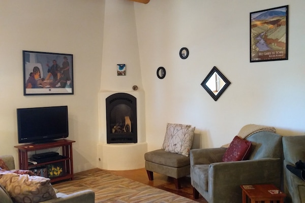Enjoy the lovely Kiva gas-log fireplace - cozy and romantic without the mess!