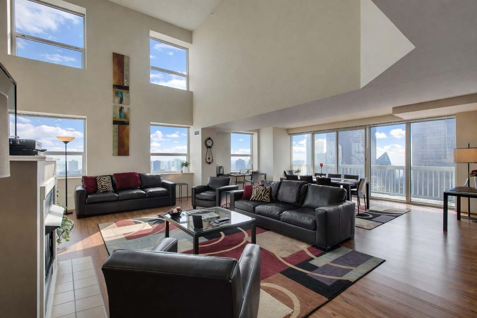 TV, fireplace, offices