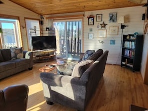 Smart TV, DVD player, books, music library - Moonstruck Mermaid Fenced Yard Pet Friendly Ocean View Hot Tub Wifi  Cable (Waldport)