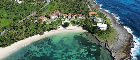 On the beach, beach towels