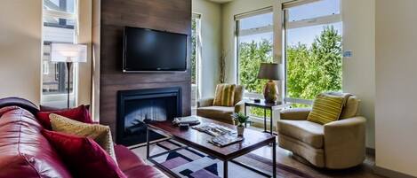 Smart-tv, pejs, dvd-afspiller, bøger