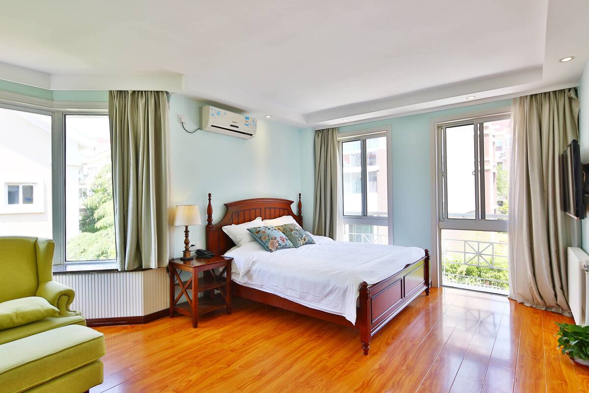 Minibar, desk, blackout curtains, iron/ironing board