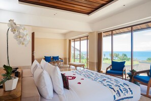 Villa familiar, 2 habitaciones, vista al océano | Ropa de cama de alta calidad y caja de seguridad en la habitación 