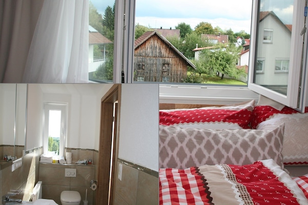 Quarto casal superior | 1 quarto, edredons de pluma, cofres nos quartos