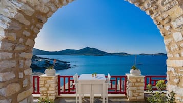 Quarto casal, vista para o mar | Terraço/pátio