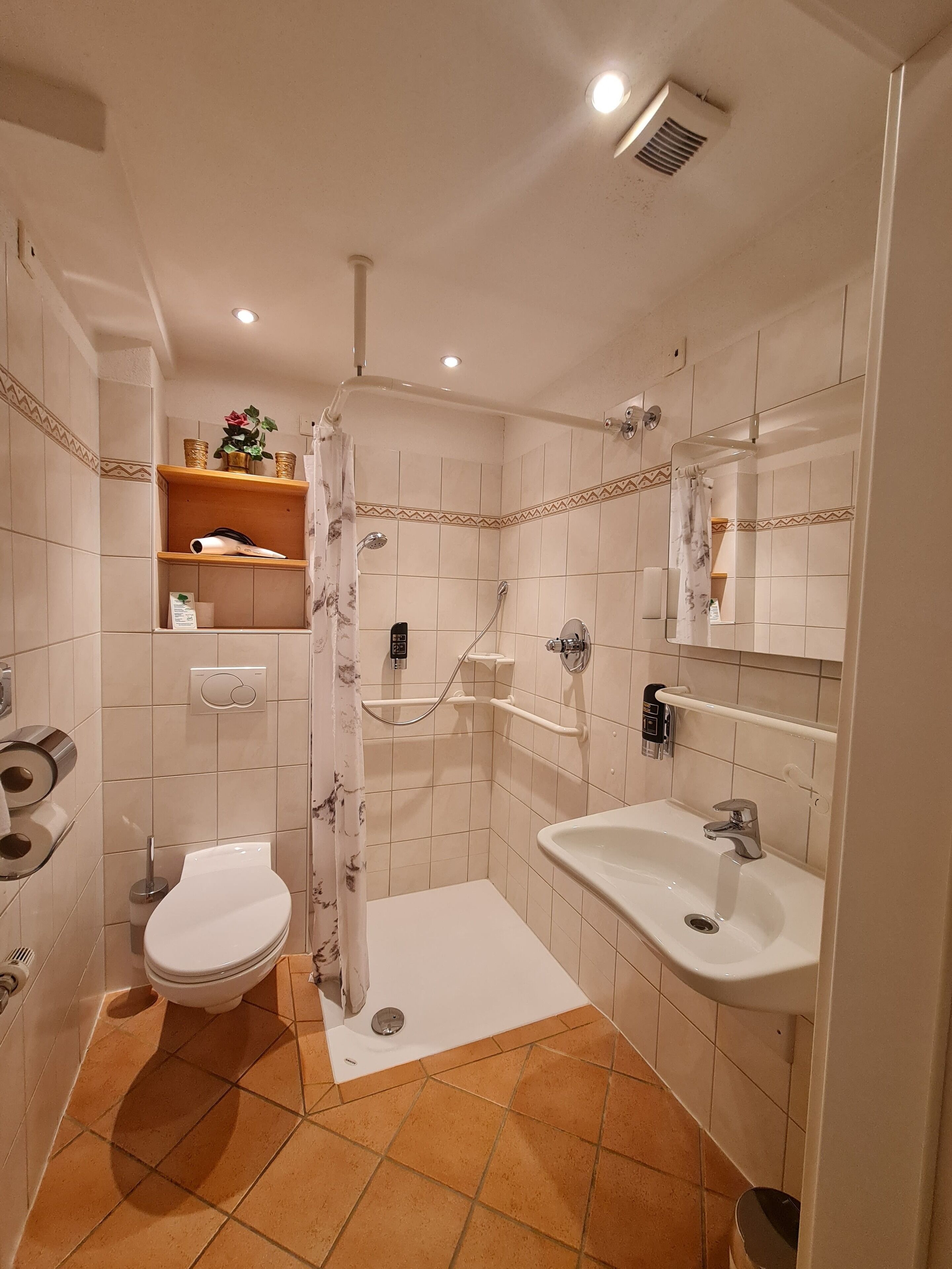 vip room | bathroom | shower, free toiletries, hair dryer, towels