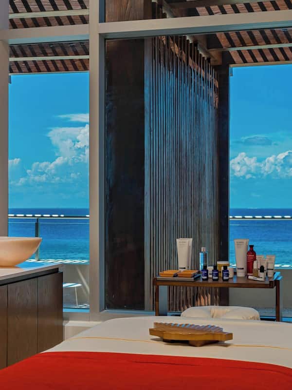 Outdoor treatment areas, sauna, steam room, body treatments, body wraps